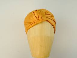 Orange ice silk turban.