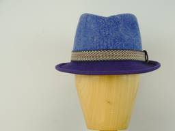 Trilby with Irish tweed crown and mauve velour brim.